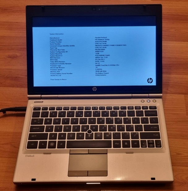 HP Elitebook 2560p, i5 2.gen, elad