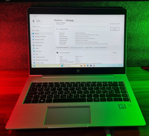 HP Elitebook 840 G5 / i5-8350U, 8GB, 256 SSD, 2 hó garancia