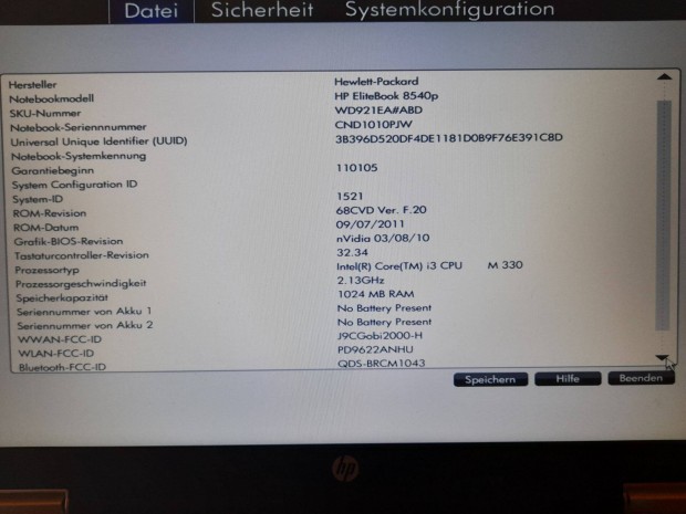 HP Elitebook 8540p 8540w laptop alkatrsz