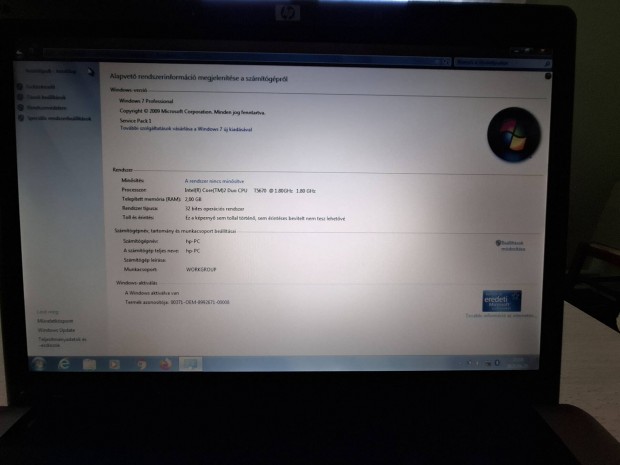 HP laptop elad