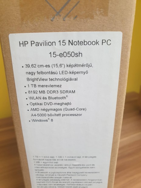 HP notebook újszerű esztétikai állapotban, hibásan eladó alkatrésznek