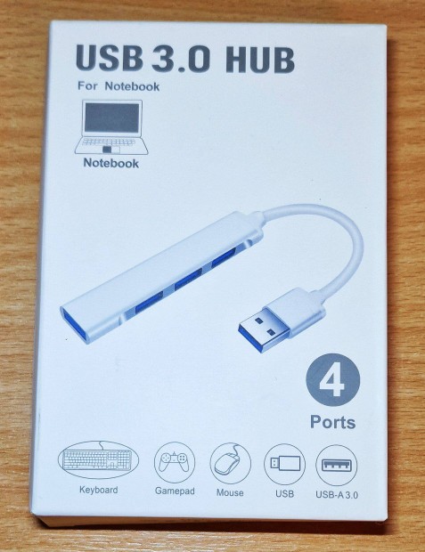 HUB USB 3.0 4 portos eloszt, ezst szn