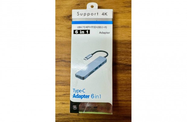 HUB USB-C 6 aljzat aluminum hz