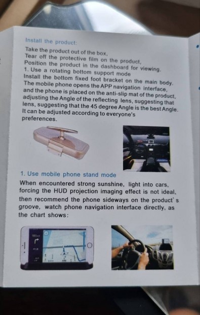 HUD mobil navigációs konzol