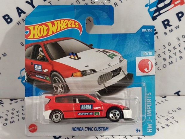 HW J-Imports - 10/10 - Honda Civic Custom -  Hotwheels - 1:64