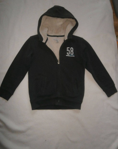 H&M 122-128 kapucnis.szőrmés felső