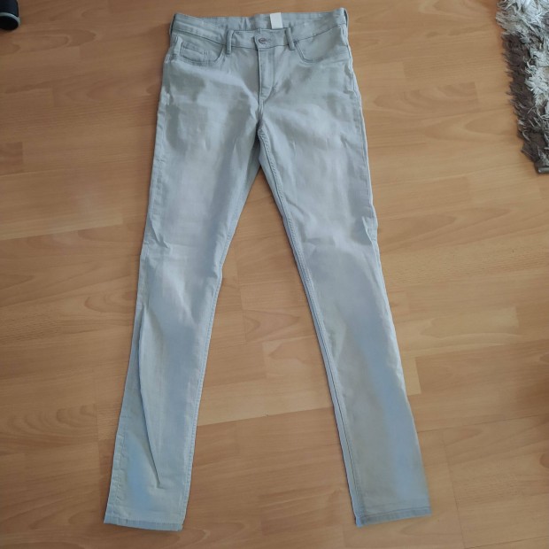 H&M Skinny fit szrke rugalmas farmernadrg 164 170 14-15 v