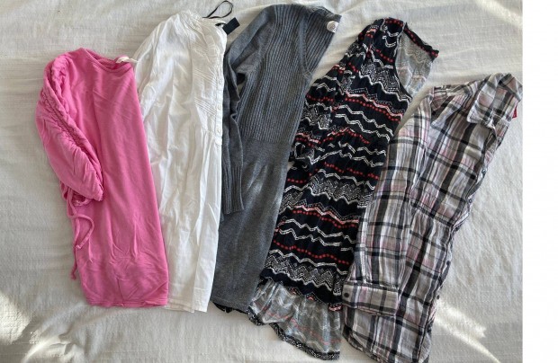 H&M, F&F kismama felsők, kismama tunika, ing, várandós felsők, S-es