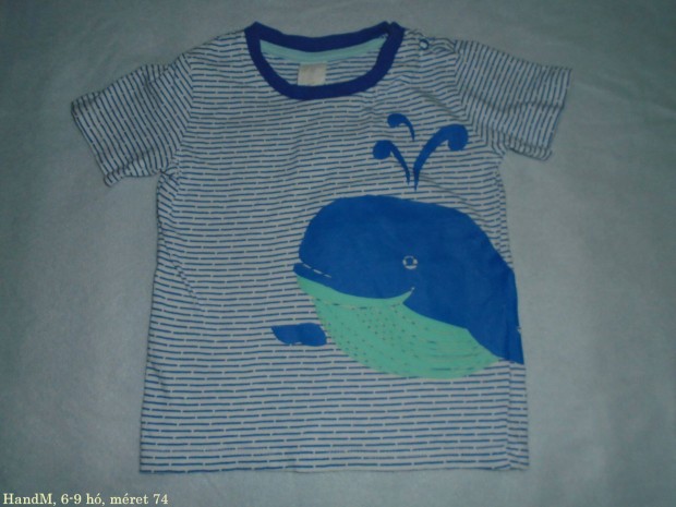 H&M bálna mintás póló 6-9 hó (méret 74)