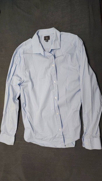 H&M-es halványkék férfi hosszú ujjú ing XXL slim flit