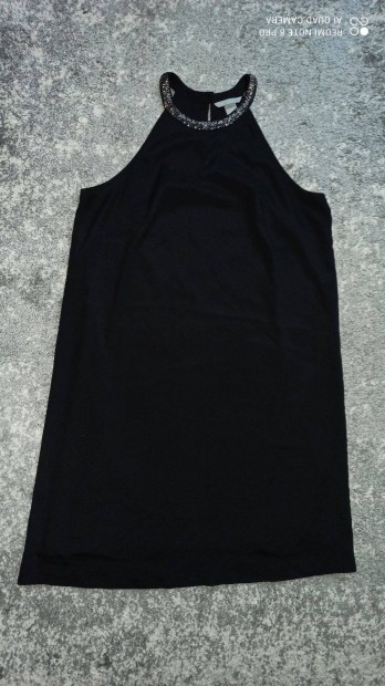 H&M fekete ujjatlan nyaknl gyngykkel dsztett alkalmi ruha