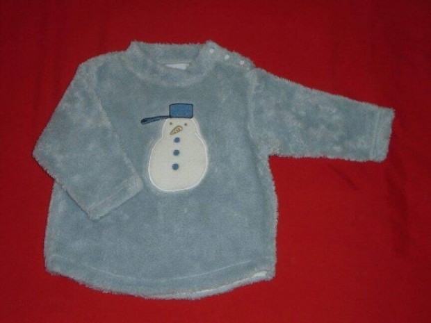 H&M hóember mintás szürke pulóver 9-12 hó (méret 74 / 80)