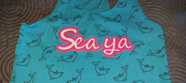 H&M kék delfines nyári pizsama 170 XS S 34 36