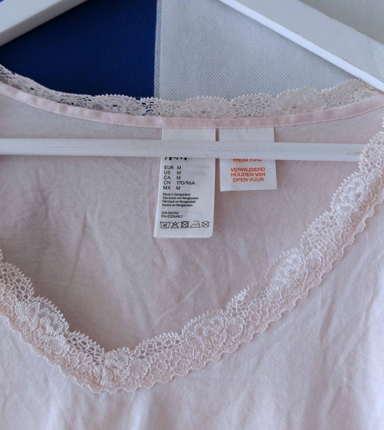 H&M pasztellpink pamut felső
