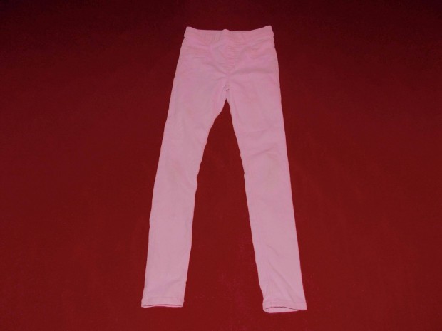 H&M rózsaszín sztreccs, gumis derekú farmernadrág 134-es, 8-9 évesre