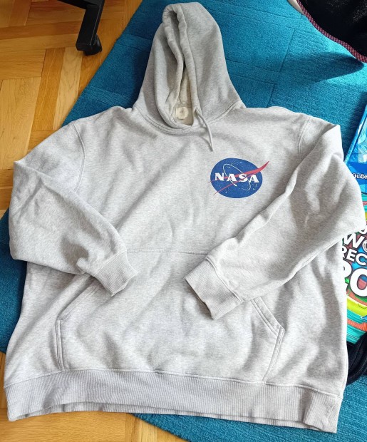 H and M Logg NASA szrke kapucnis fels (hoodie) XL, flr alatt 2999