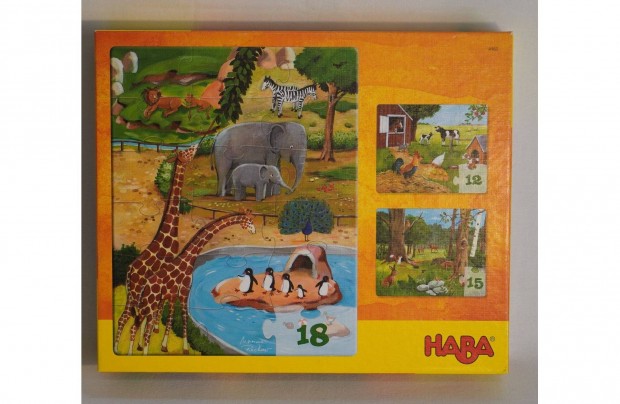 Haba Puzzle llatok 12/15/18 darab hasznlt llatos puzzle