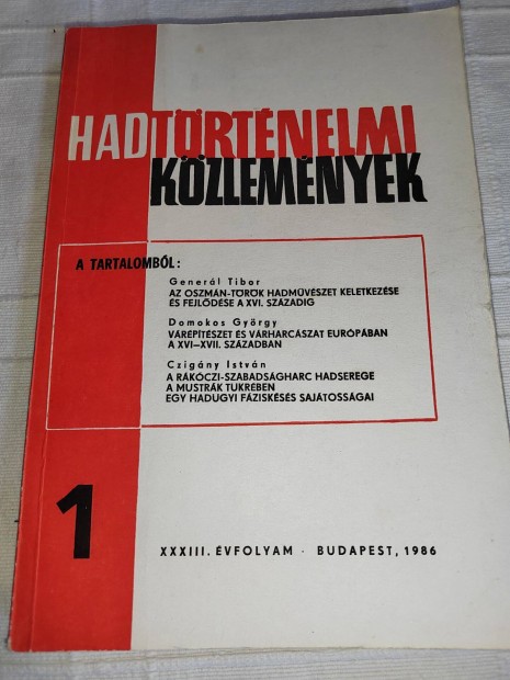 Hadtrtnelmi kzlemnyek XXXIII. vf. 1986 - 1