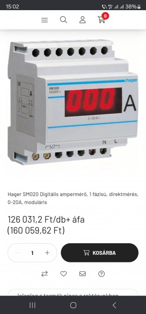 Hager sm020 digitlis ampermr