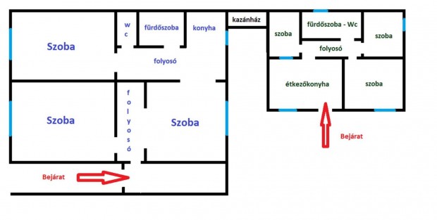 Hajdsmson-Smsonkerben, 6 szobs hz kt kln bejrattal, hz elad