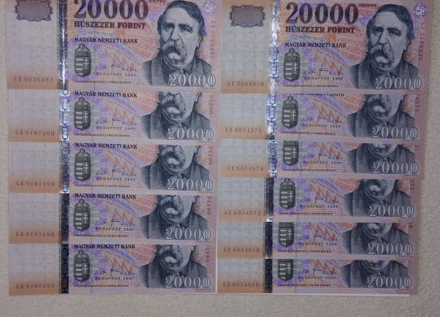 Hajtatlan 20000 forint 11 db (van sorkövető is)