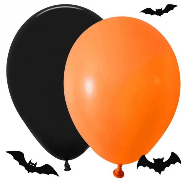 Halloween Lufi Szett, Fekete s Narancssrga, 20 darab, Nagy Mret