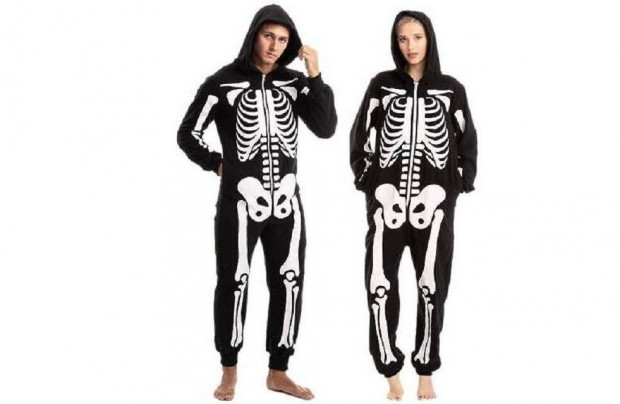 Halloween Spooktacular csontvz unisex felntt jelmez/pizsama,S,j