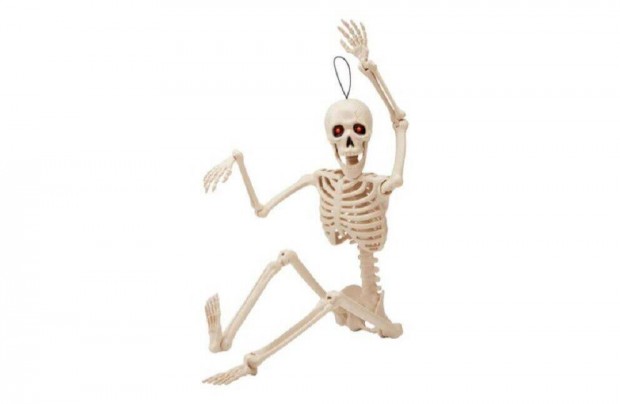 Halloween csontváz világító szemekkel,60 cm,Új