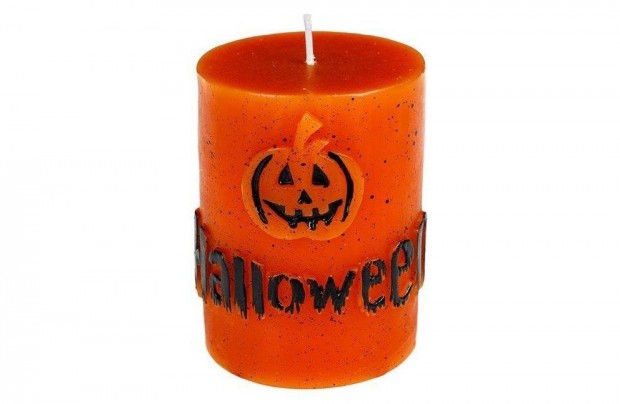 Halloween gyertya narancssrga tk 7x9.5cm