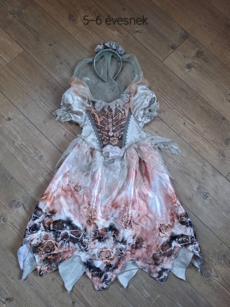 Halloween jelmez 5-6éves gyereknek, halott menyasszony ruha