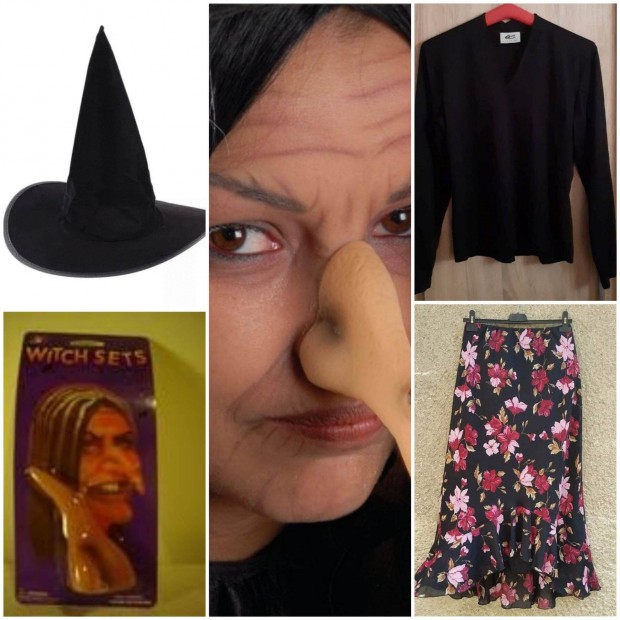 Halloweenre, farsangra, vagy partyra 38-as mret Boszorkny jelmez sz