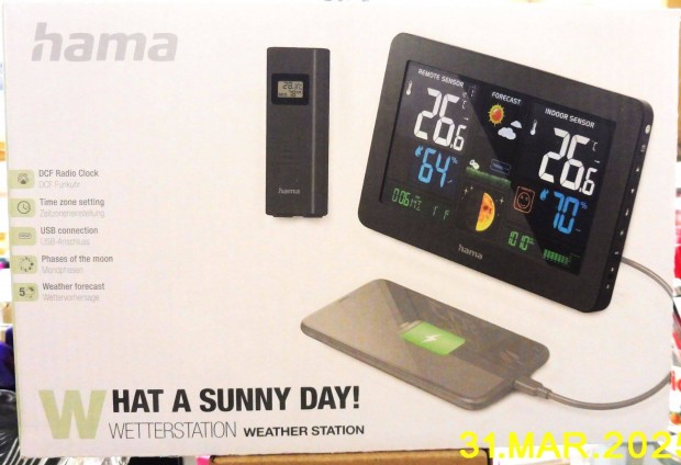Hama ( 186380) - Meteorológiai állomás színes LCD kijelzővel és ébresz