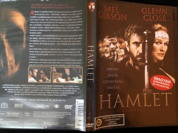 Hamlet DVD - Zeffirelli (karcmentes, Mel Gibson, Glenn Close)