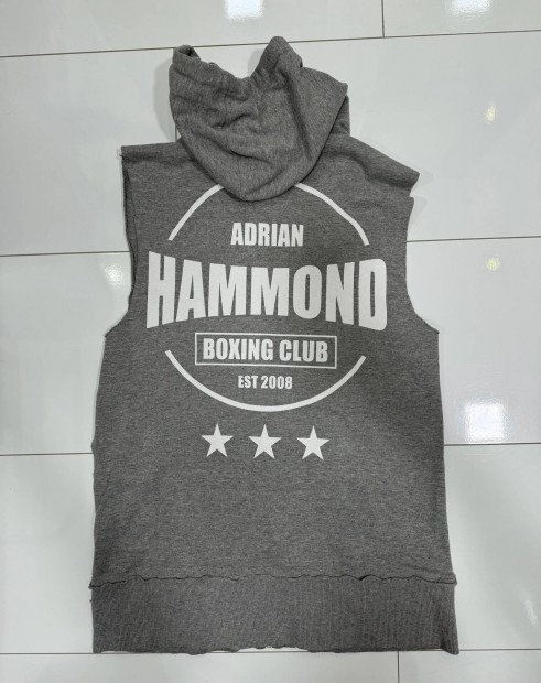 Hammond boxing szrke ujjatlan kapucnis fels S