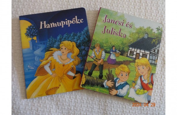 Hamupipke + Jancsi s Juliska - kt kemny lapos Grimm-meseknyv egy