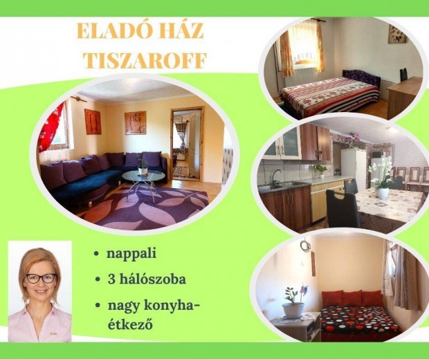 Hangulatos nappali + 3 szobs csaldi hz, Tiszaroff