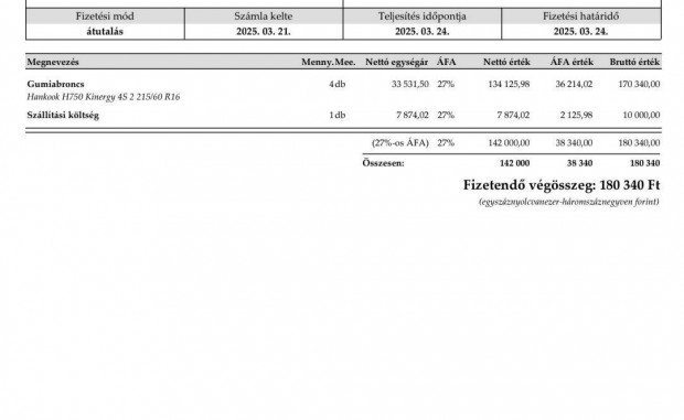 Hankook 4 vszakos 4 j gumi