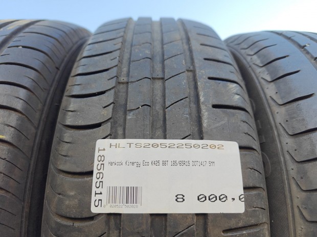 Hankook Kinergy Eco K425 88T 185/65R15 DOT1417 5MM HASZNÁLT NYÁRIGUMI
