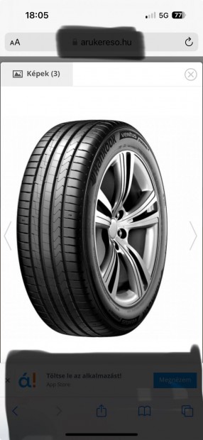 Hankook Ventus Prime 4 16-os  1 db ptlsnak