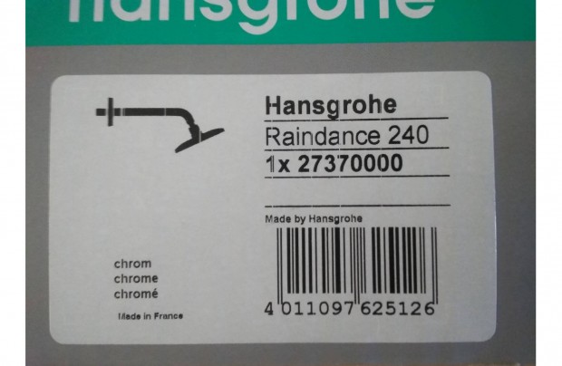 Hansgrohe Raindance E 240 Air 1jet fejzuhany 240 mm-es zuhanykarral