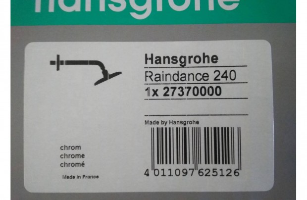 Hansgrohe Raindance E 240 Air 1jet fejzuhany 240 mm-es zuhanykarral