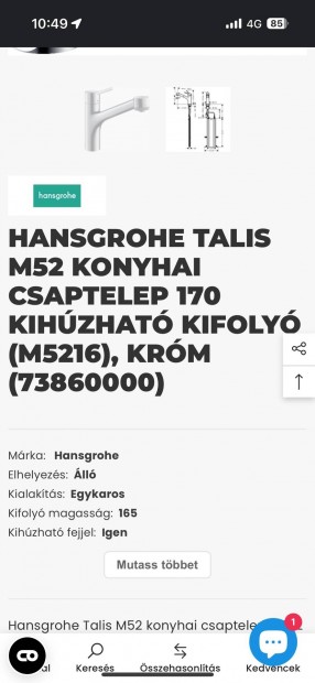 Hansgrohe konyhai csap j eredeti dobozban 