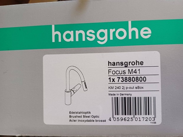 Hansgrohe konyhai csaptelep 240 kihzhat zuhanyfejjel, rozsdamentes