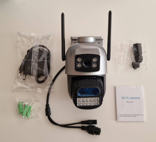 Három lencsés IP kamera 4K 15MP WiFi 2,4G/5G kültéri kamera 10x zoom