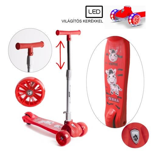 Hromkerek roller LED kerekekkel BUMI RED