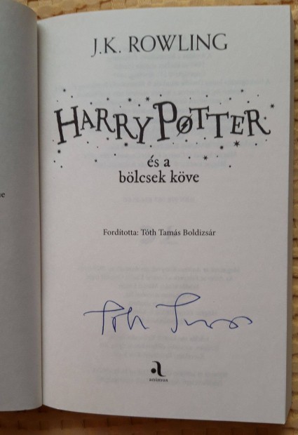 Harry Potter és a bölcsek köve könyv Dedikált