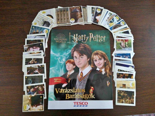 Harry Potter res album + beleval 120 darab matrica