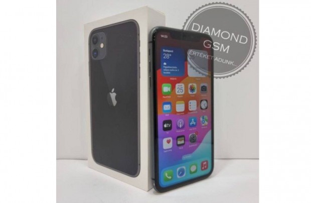 Hasznlt Apple iphone 11 128 GB, Fekete sznben, szp