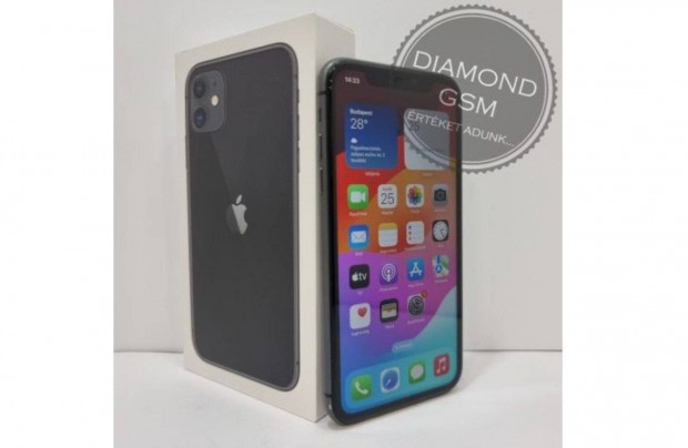 Hasznlt Apple iphone 11 128 GB, Fekete sznben, szp