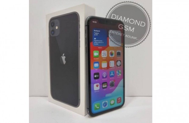 Hasznlt Apple iphone 11 128 GB, Fekete sznben, szp